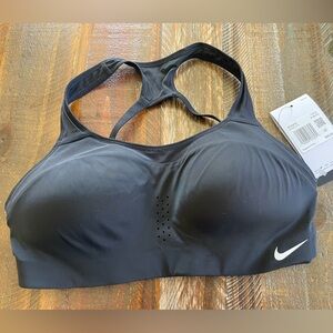 Nike Women's Black Sports Bra with White Logo